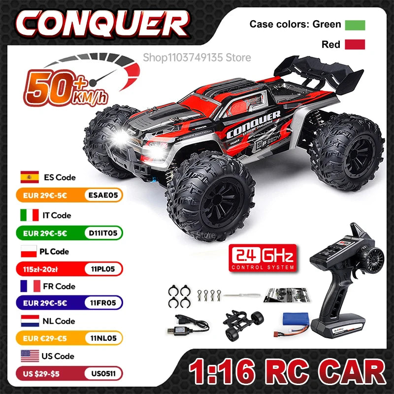 WLtoys 1:16 Scale Large RC Car 50km/h 4WD Off Road