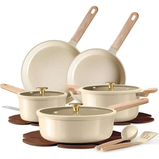 14 Piece Nonstick Ceramic Cookware Set PFAS PFOA Free
