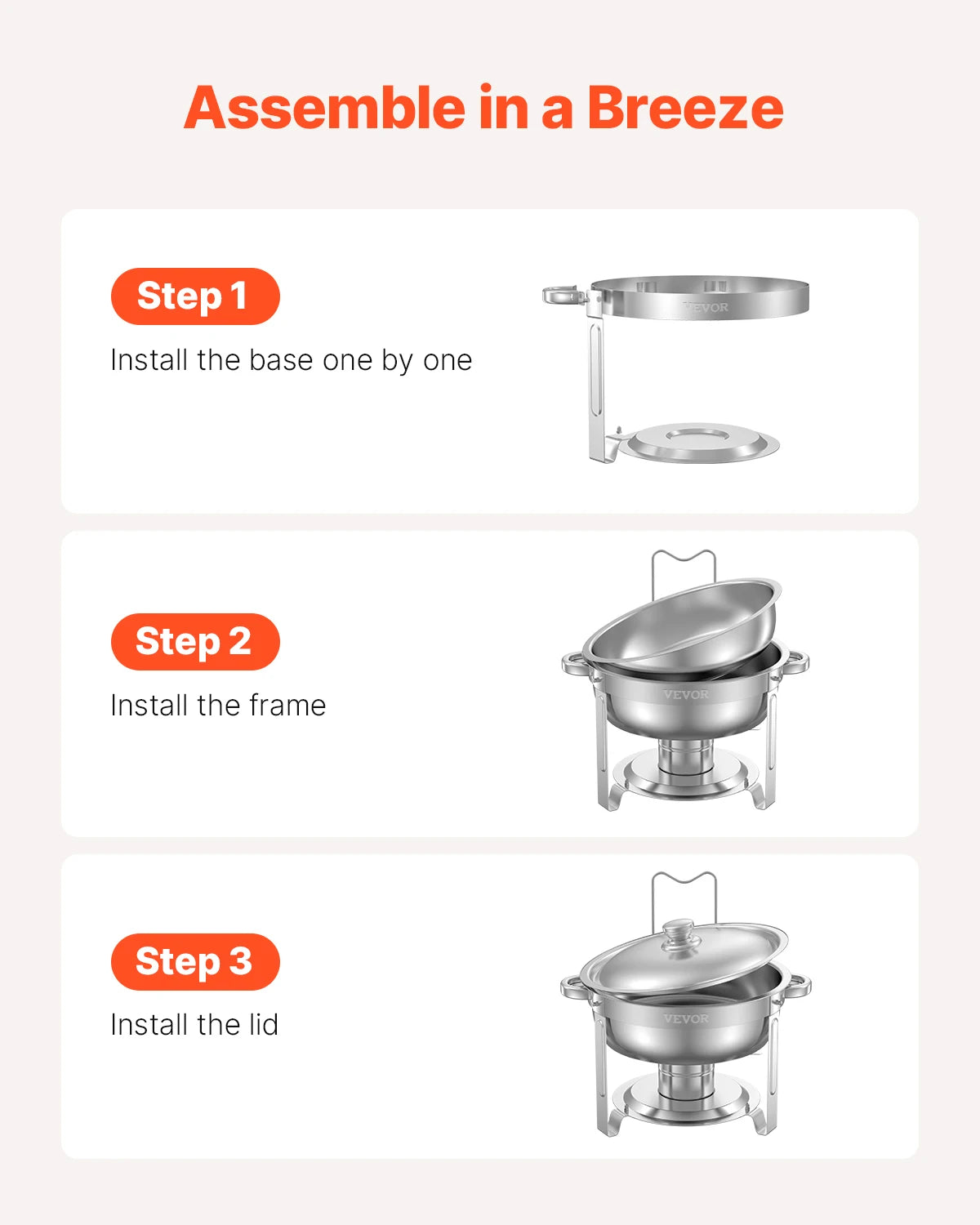 VEVOR 2 Pack Chafing Dish Buffet Set Stainless Steel