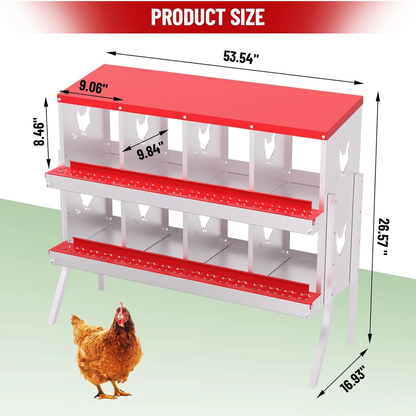 HobbyLane Chicken Nesting Box With Bracket Legs Multi-Compartment