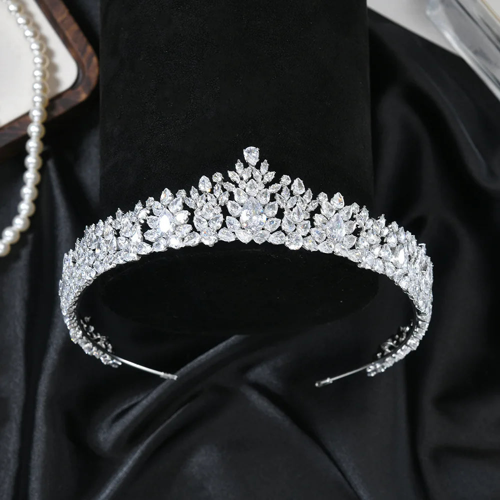 Urbanlife Princess Bridal Tiara With Cubic Zirconia Crown