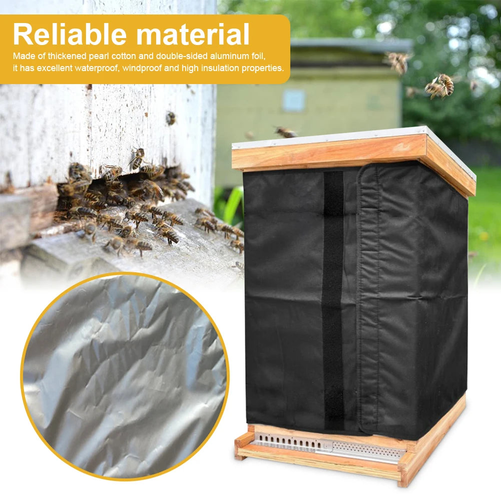 75.2 X 23.5 Inches 600D Oxford Winter Bee Hive Wrap Adjustable Beehive Wrap Bee Hive Insulation Wrap Beekeeping Supplies