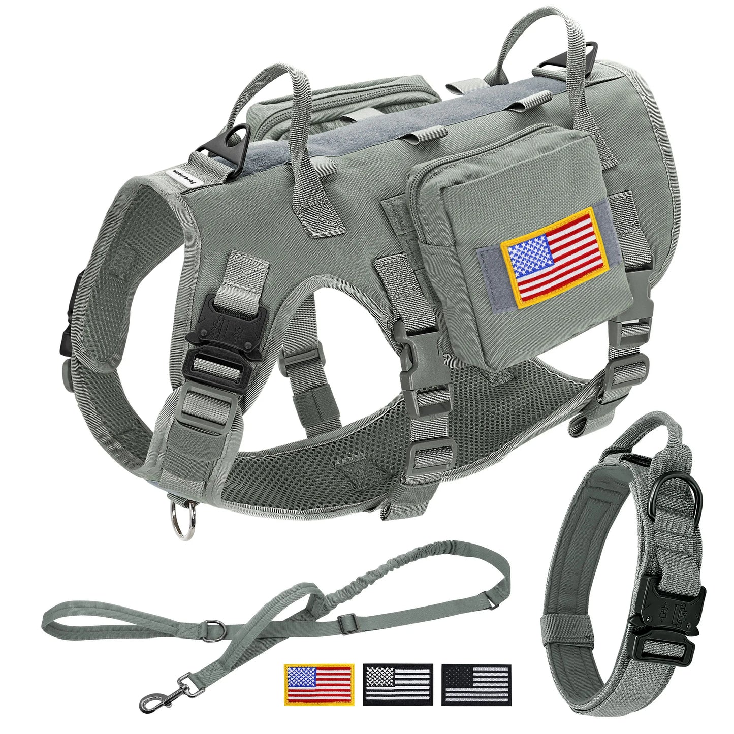 PET ARTIST Military Tactical Dog Harness And Leash Set