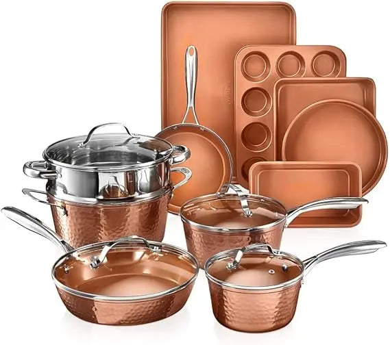 Gotham Steel Hammered Ceramic Nonstick Cookware Set