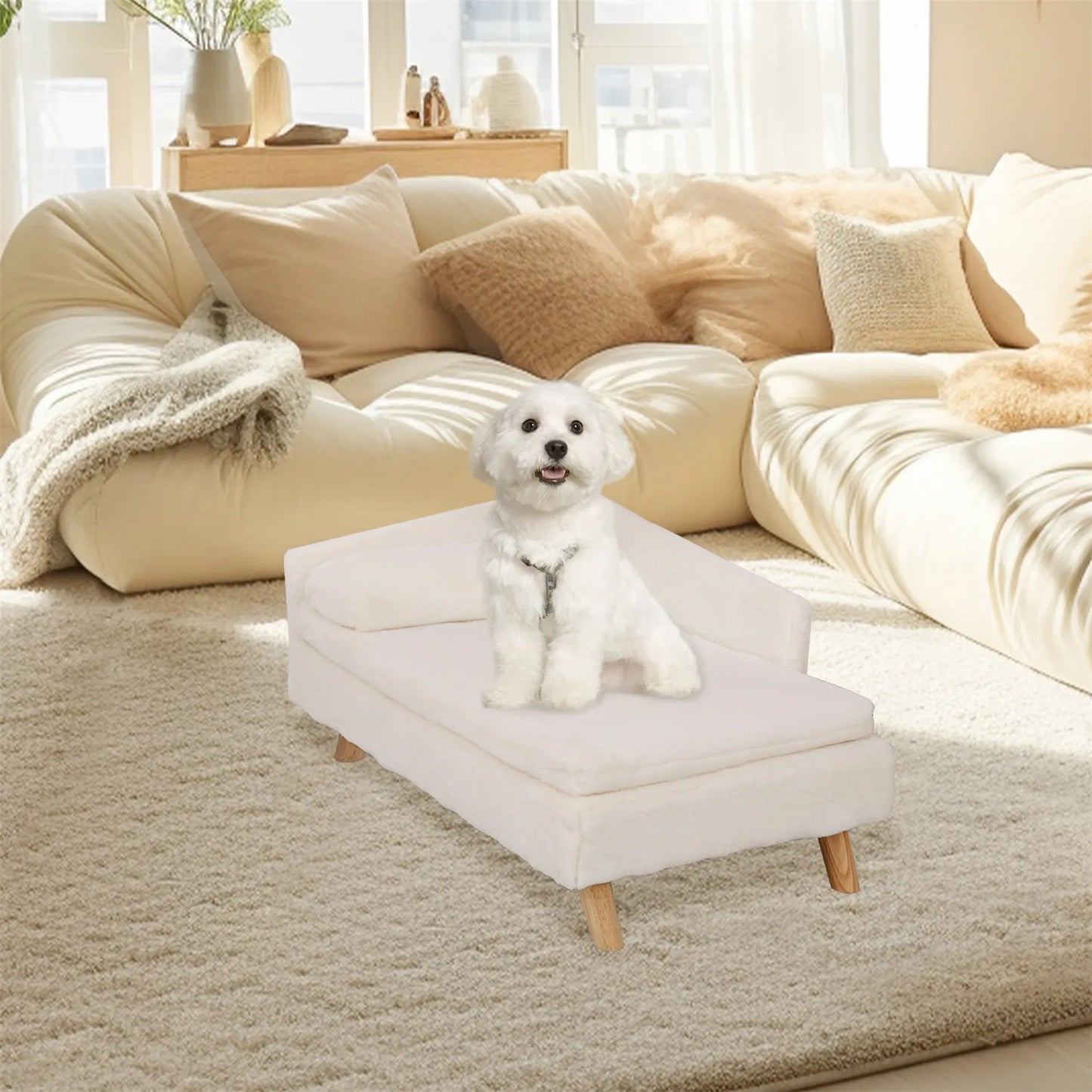 Bingopaw Nordic Elevated Pet Bed With Waterproof Cozy Pad Small 44 Lbs Large 55 Lbs Indoor Comfort