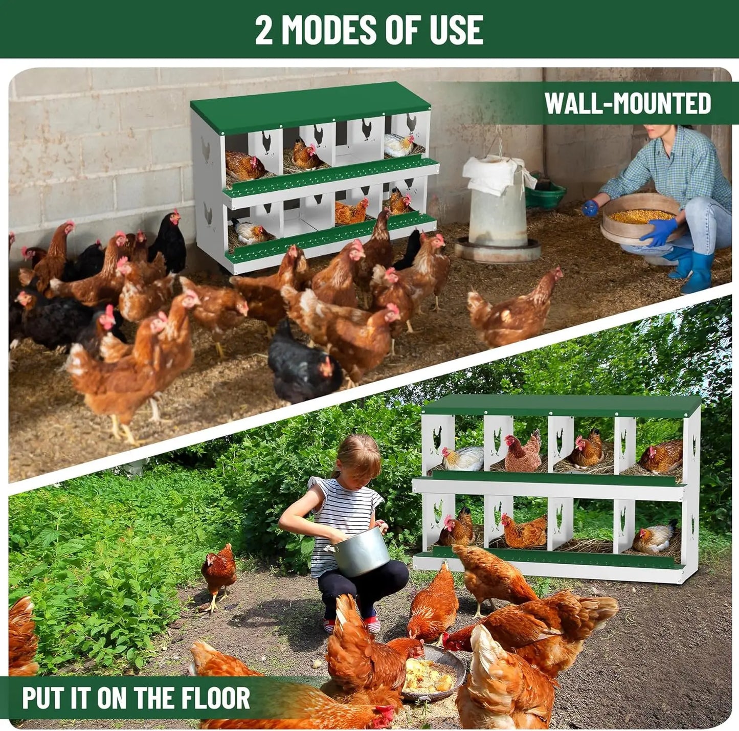 TWISTER.CK Nesting Boxes for Chickens Multi Holes Metal Laying Box