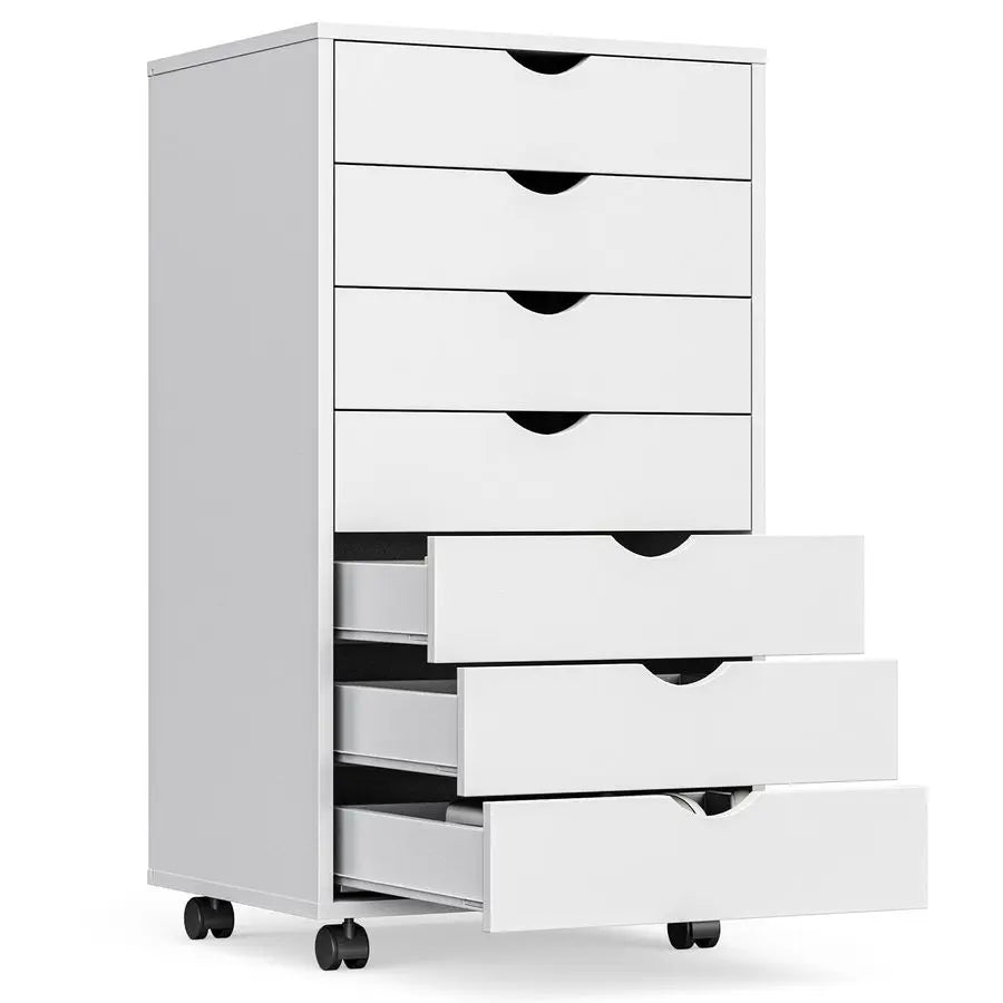 7-Drawer Mobile File Cabinet With Wheels Under Desk