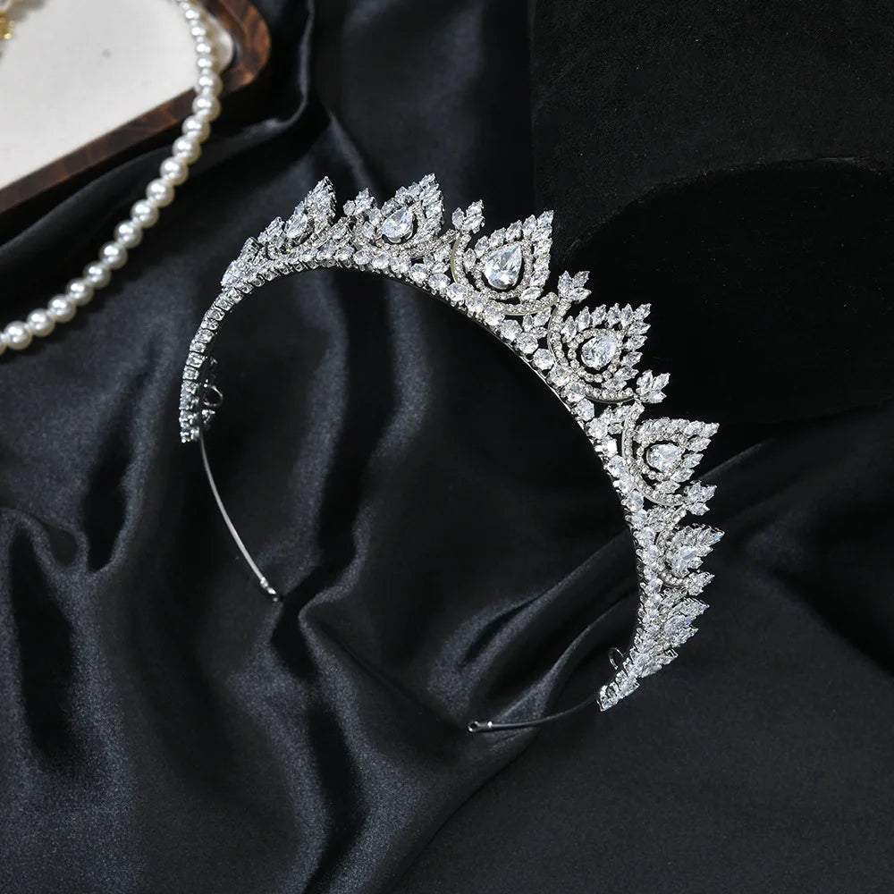Urbanlife Princess Bridal Tiara With Cubic Zirconia Crown