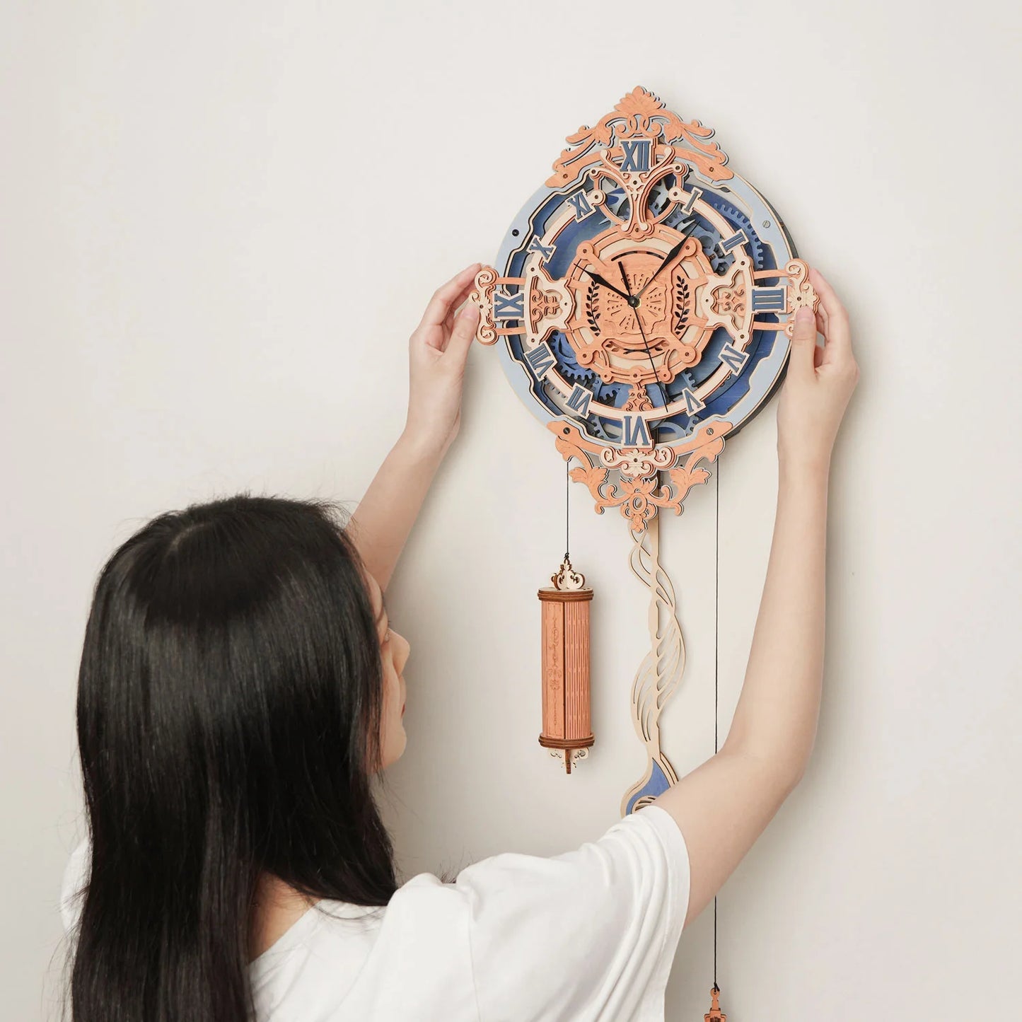 Robotime Rokr Romantic Note 3D Wooden Puzzle Wall Clock