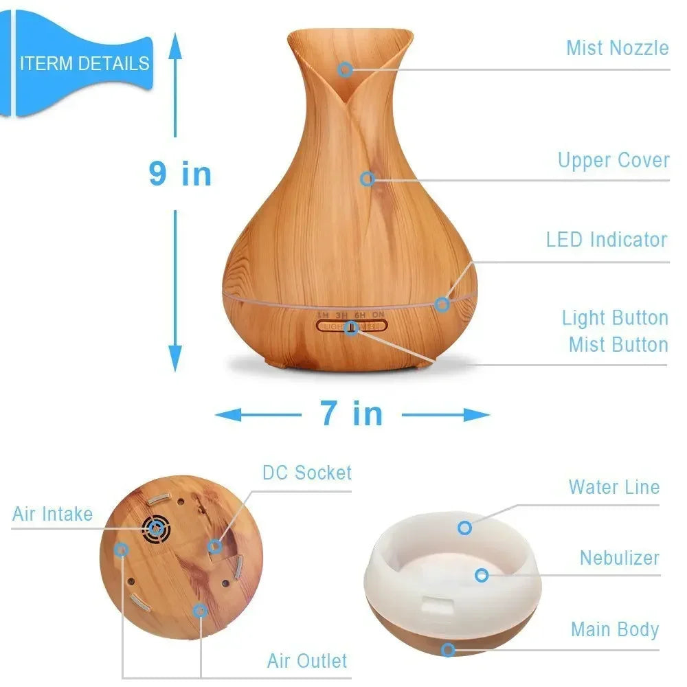 DELIXING Ultrasonic Essential Oil Diffuser Humidifier for Home Office