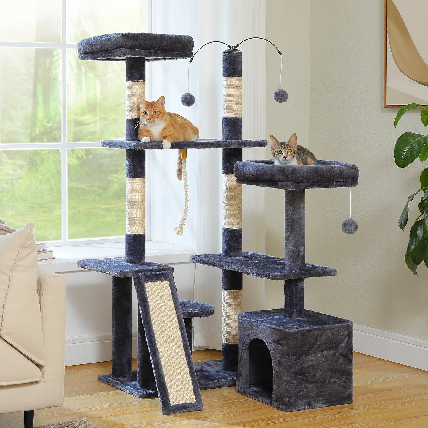 PAWZ Road Multi Level Cat Tree Tower With Sisal Scratching Posts Perch