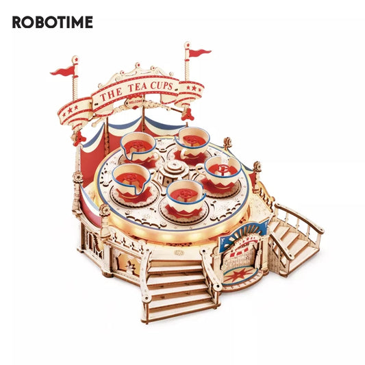 Robotime Rokr Tilt A Whirl Tea Cup Amusement Park Puzzle