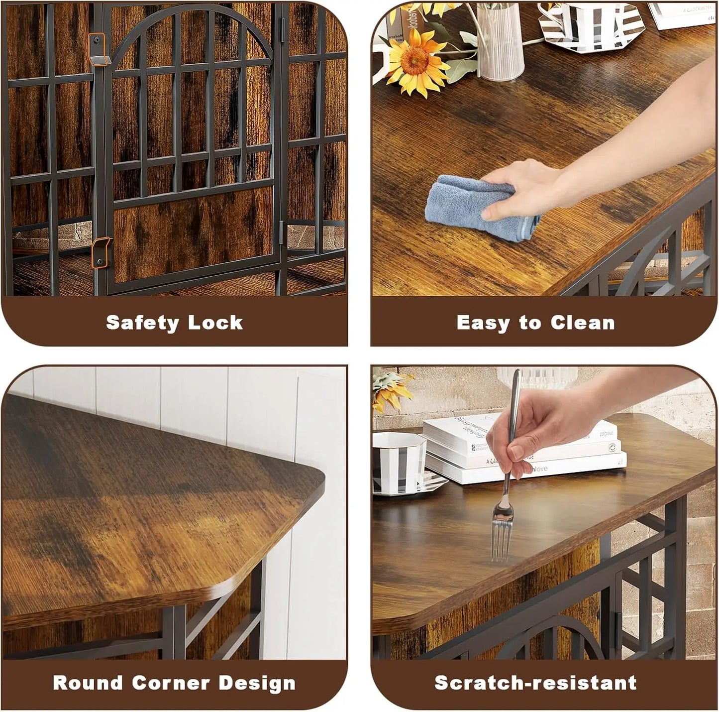 Corner Dog Crate Furniture End Table Modern Wood Look