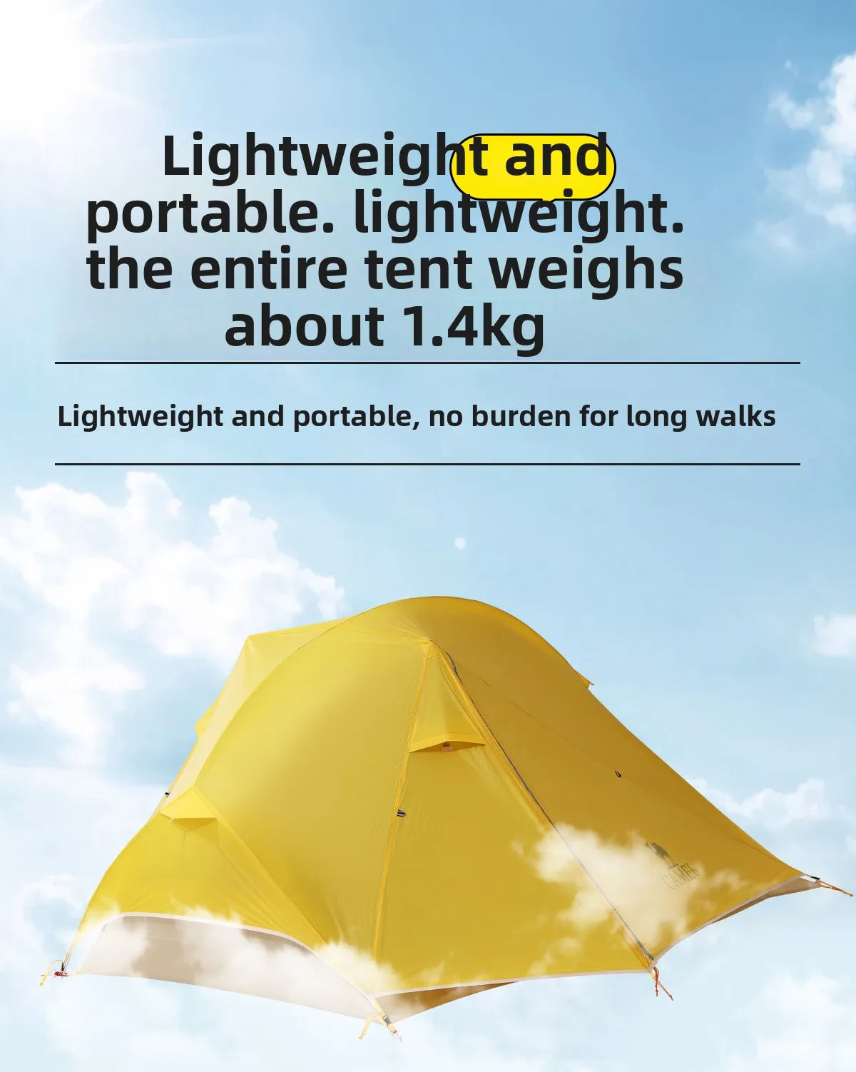 Camel Ultralight Two Person Tent for Travel Waterproof Outdoor Camping