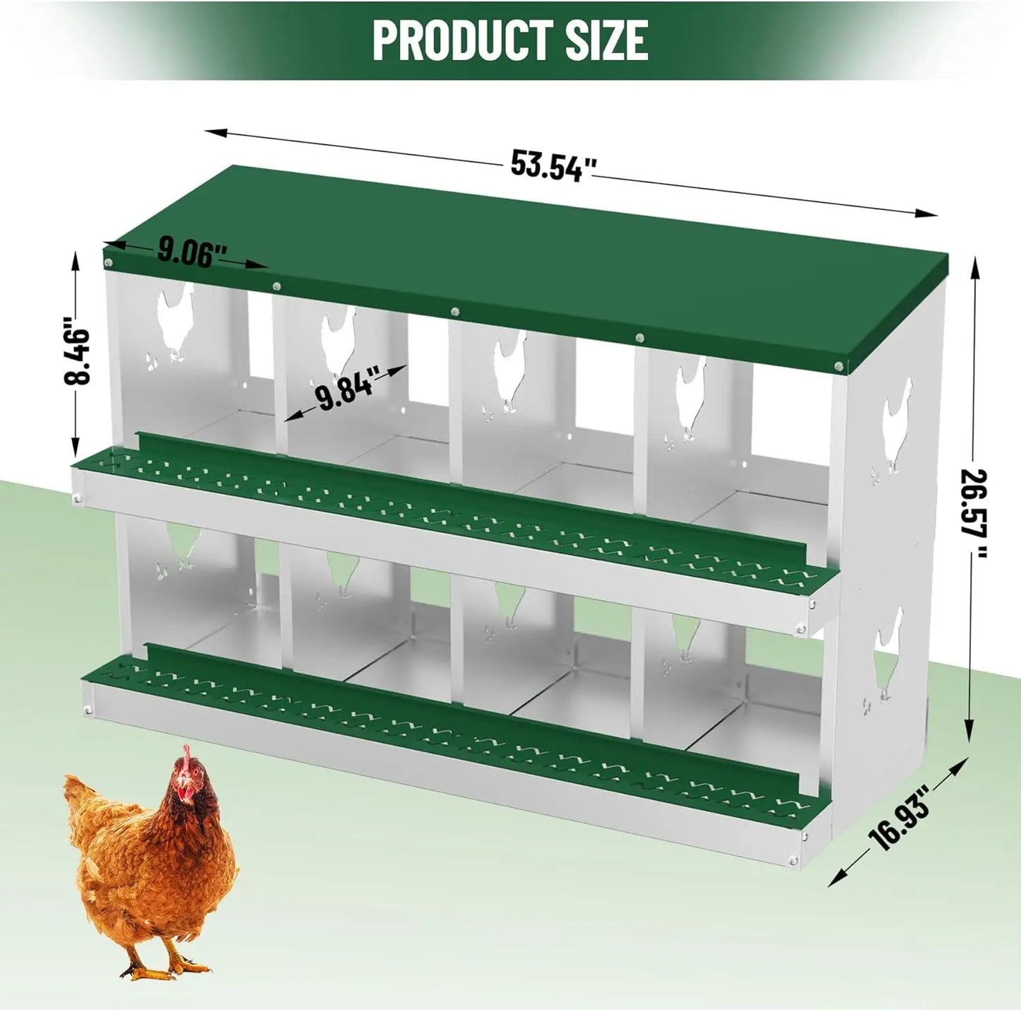 TWISTER.CK Nesting Boxes for Chickens Multi Holes Metal Laying Box