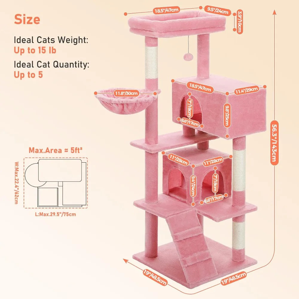 Cat Tower With Condos Top Perch And Scratching Posts