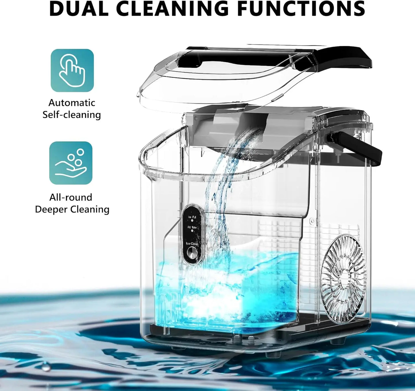 Nugget Ice Maker Countertop With Handle Portable