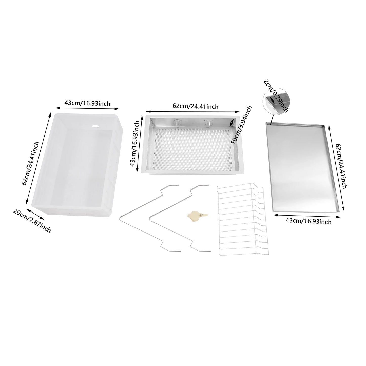 Stainless Steel Honeycomb Uncapping Tray Beekeeping Tools Kit