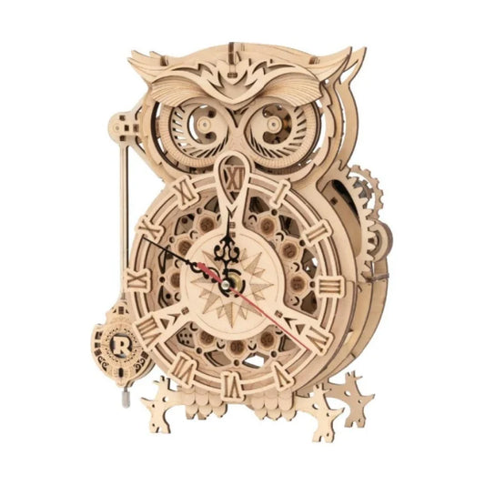 Robotime Rokr 3D Puzzle Owl Clock Model Kit for Adults