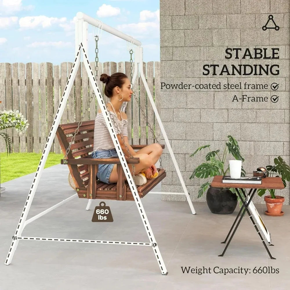 Heavy Duty Metal Porch Swing Stand, A-Frame Design with 528 LBS Capacity for Outdoor Patio and Backyard