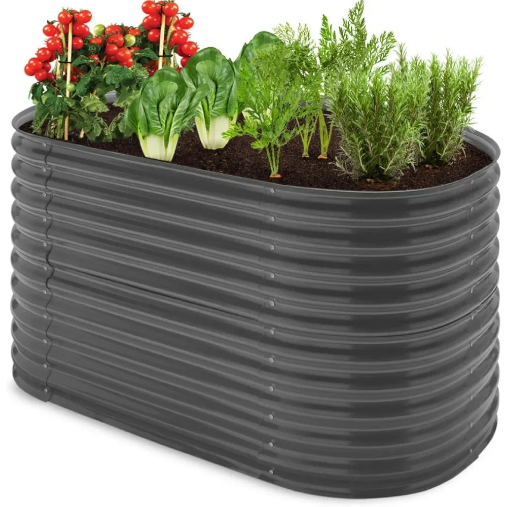 JIAOYING Oval Raised Garden Bed Customizable Outdoor Planter