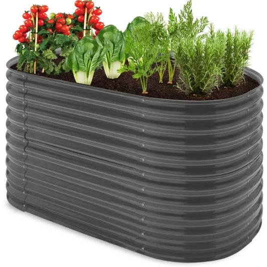 JIAOYING Oval Raised Garden Bed Customizable Outdoor Planter