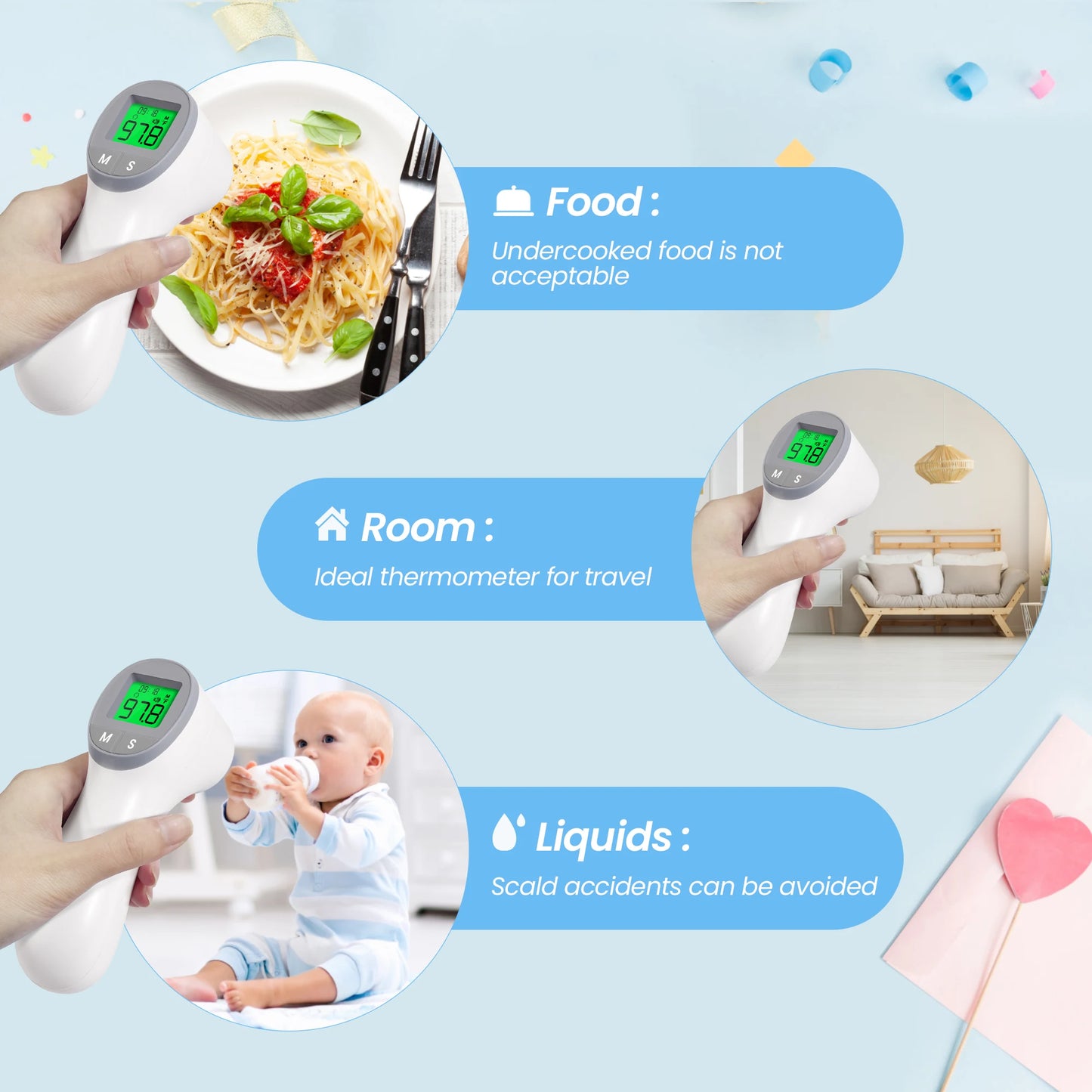 Sejoy Non-Contact Infrared Thermometer Forehead And Ear Body