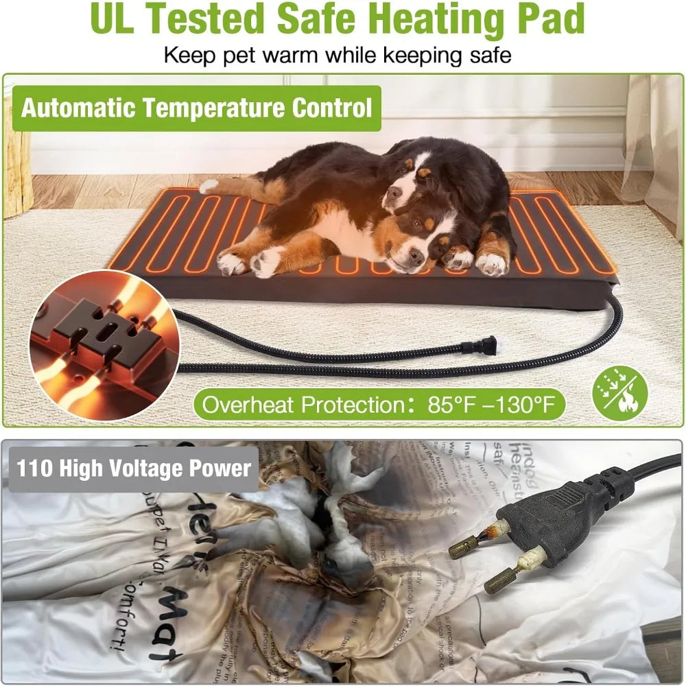 GUTINNEEN Outdoor Heated Dog House With Safe Heated Pad