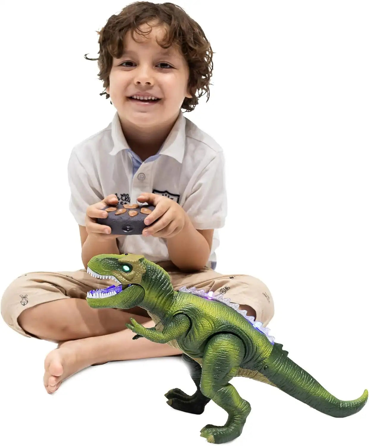 Joyfy Remote Control Walking T Rex Dinosaur Toy With Lights