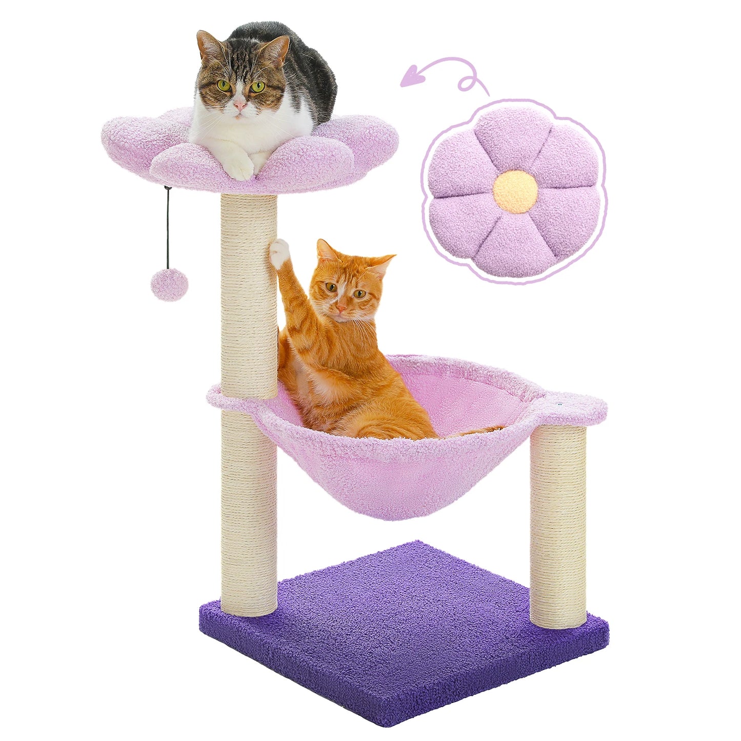 PAWZ Road Flower Cat Tree With Sisal Scratching Post Hammock