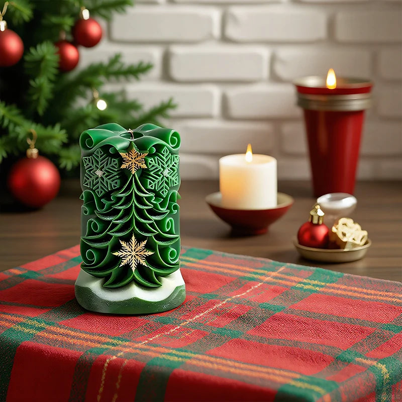 Choice Silicone Christmas Candle Mold Durable Cylindrical Design
