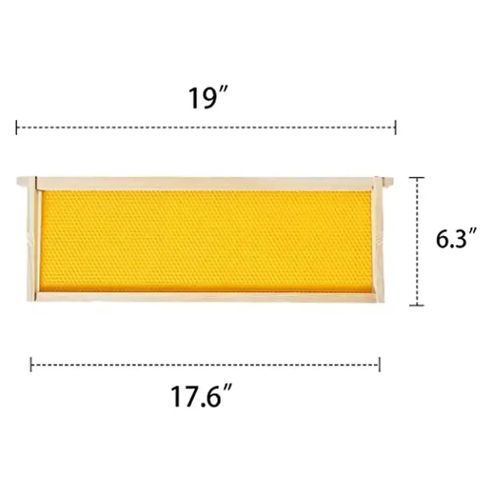 XMSJ Beehive Frames With Beeswax Coated Foundations Pinewood Construction