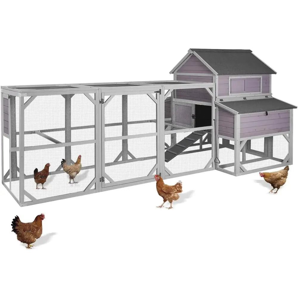 Wooden Chicken Coop With Six Nesting Boxes And Removable Tray
