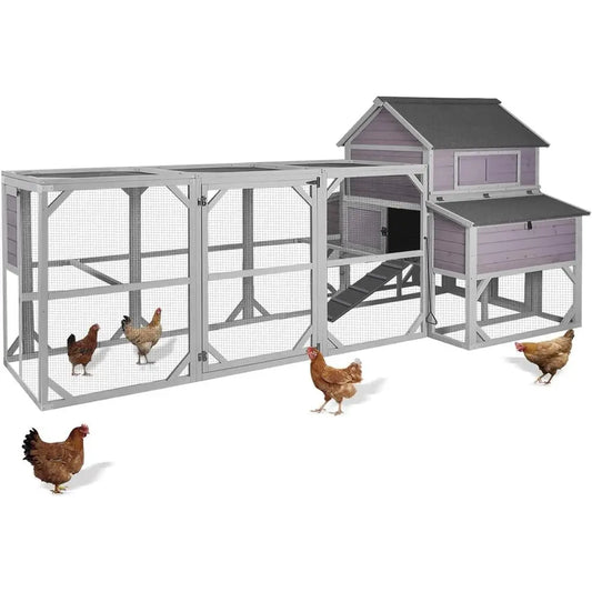 Wooden Chicken Coop With Six Nesting Boxes And Removable Tray