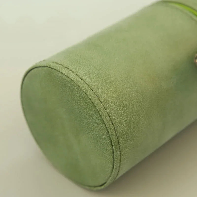 Leather Makeup Brush Bucket Portable Travel Cosmetic Bag Multi Function Dust Proof Waterproof