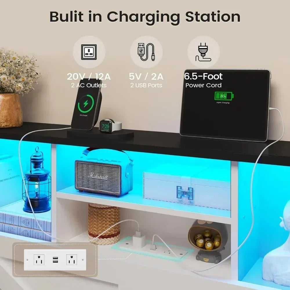 Farmhouse Style Twin Bed Frame with 4 Storage Drawers And Charging Station Wooden LED Twin Bed with Hidden Storage，Customized