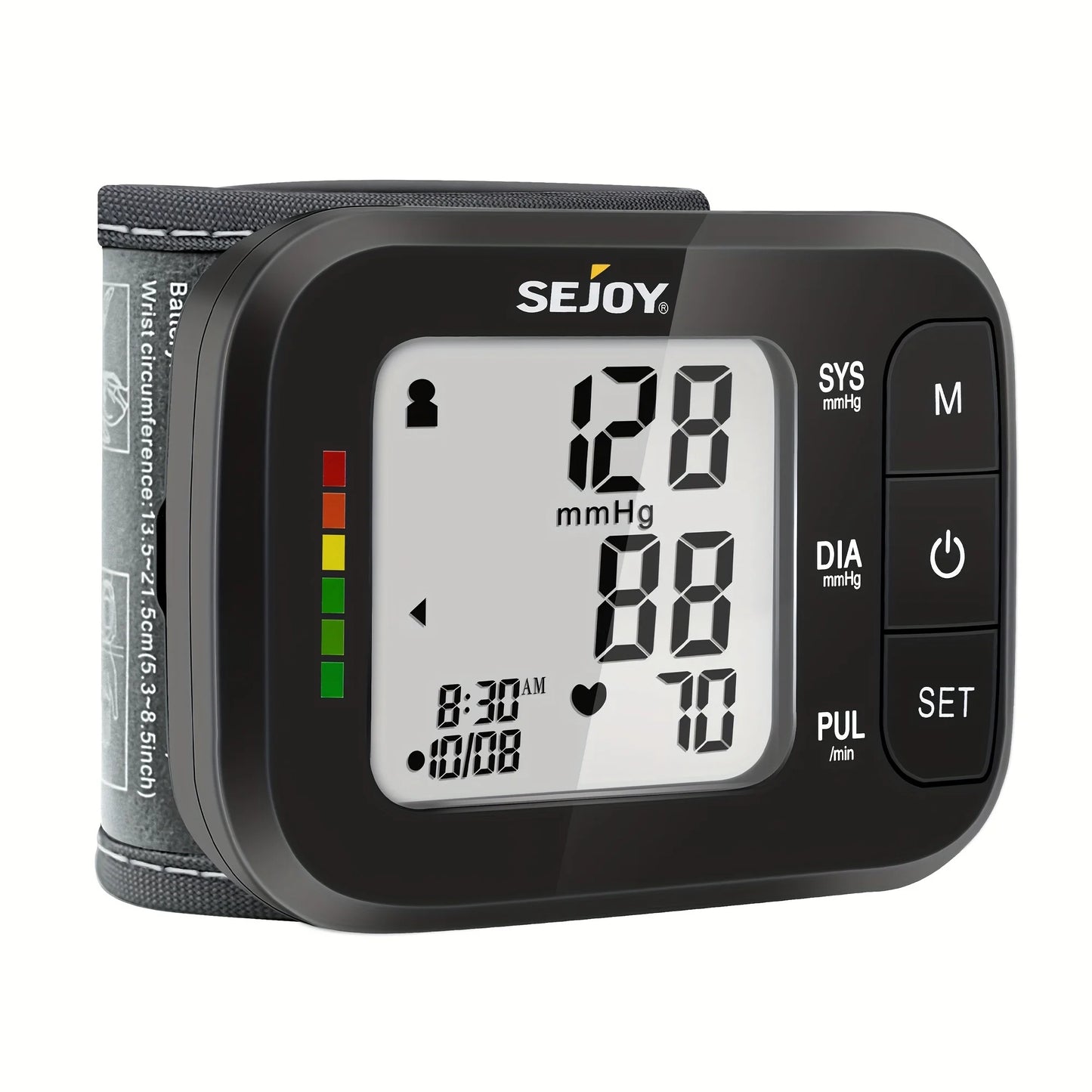 Sejoy Wrist Blood Pressure Monitor With Heartbeat Detection