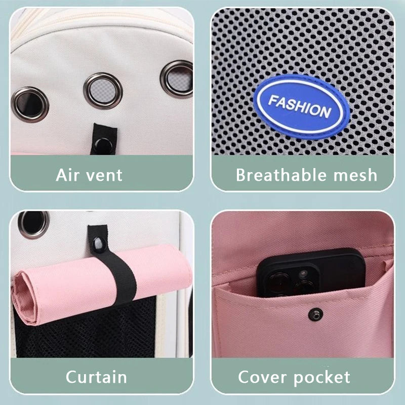 Ventilated Cat Backpack With Adjustable Straps For Outdoor Travel