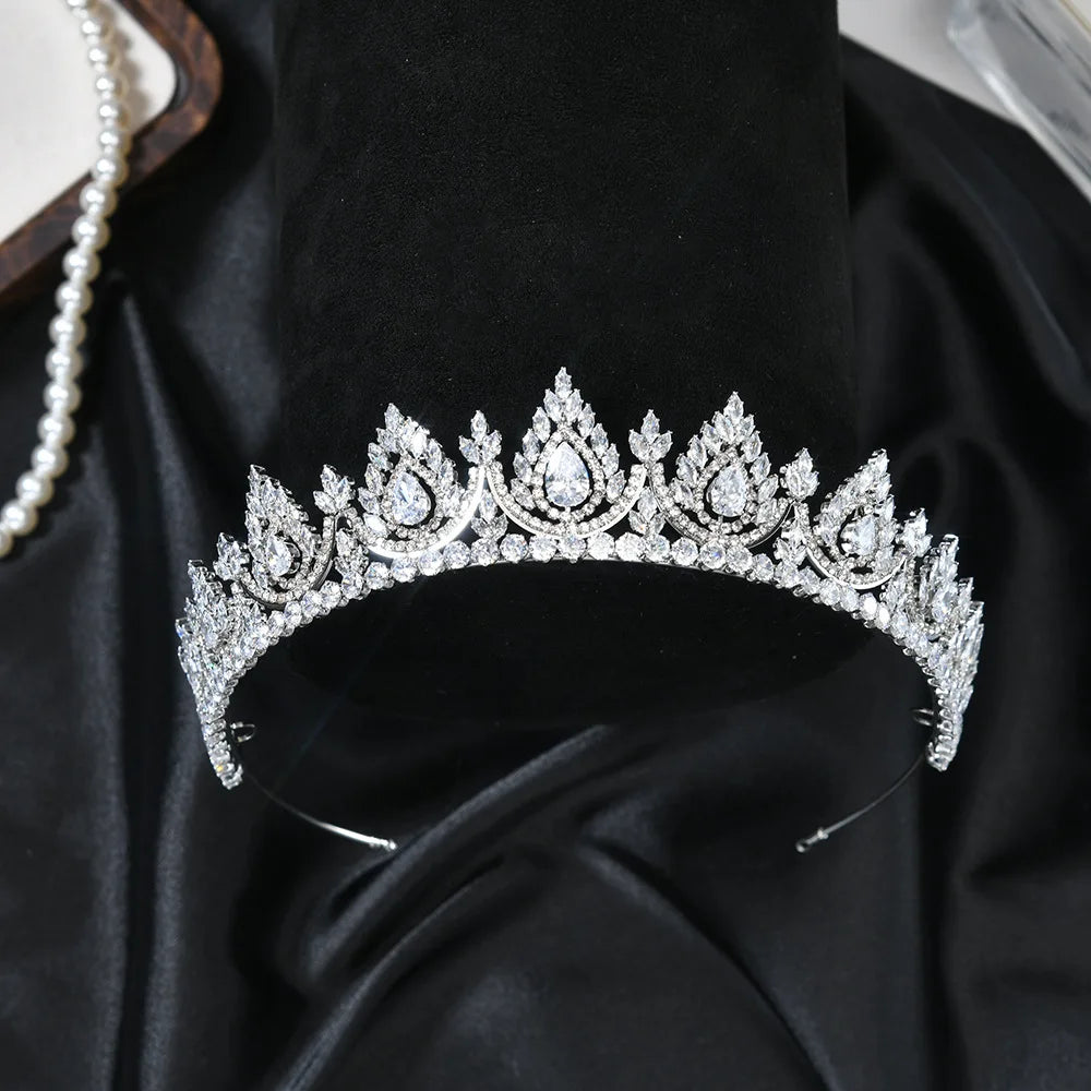 Urbanlife Princess Bridal Tiara With Cubic Zirconia Crown