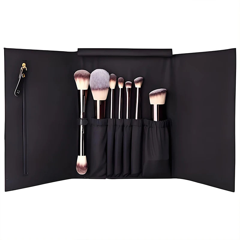 Hourglass Vegan Travel Makeup Brush Set 7-Piece For Eyes And Face Bag