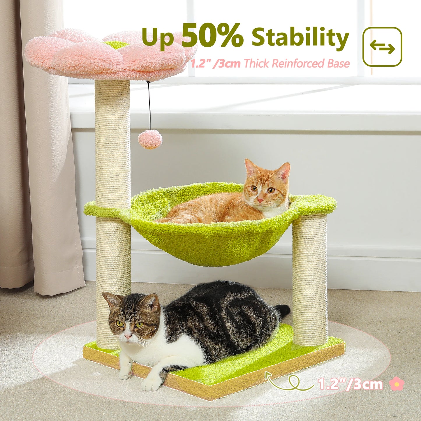 PAWZ Road Flower Cat Tree With Sisal Scratching Post Hammock