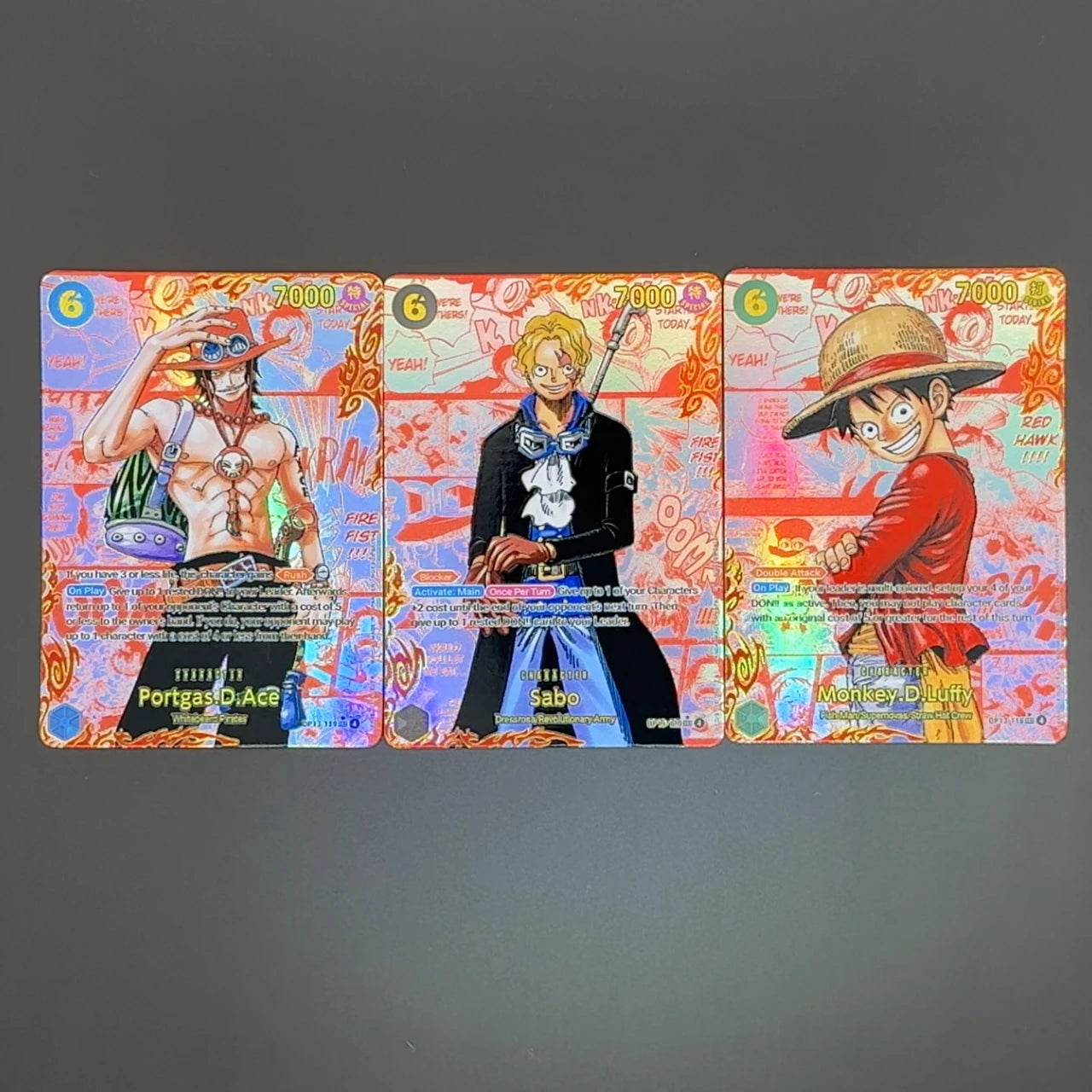 Bandai One Piece TCG OP13 Manga Leader Card Textured Foil