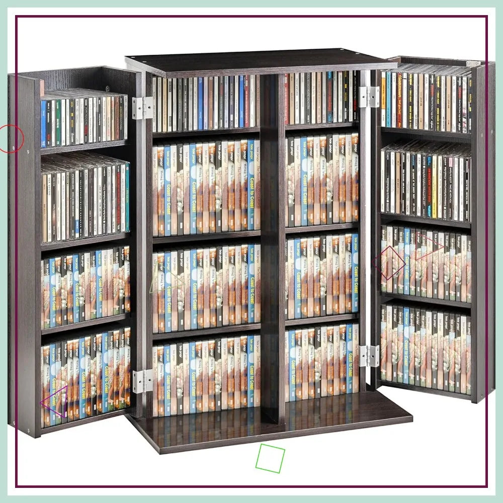 Adjustable Media Storage Cabinet for CD DVD and Video Games