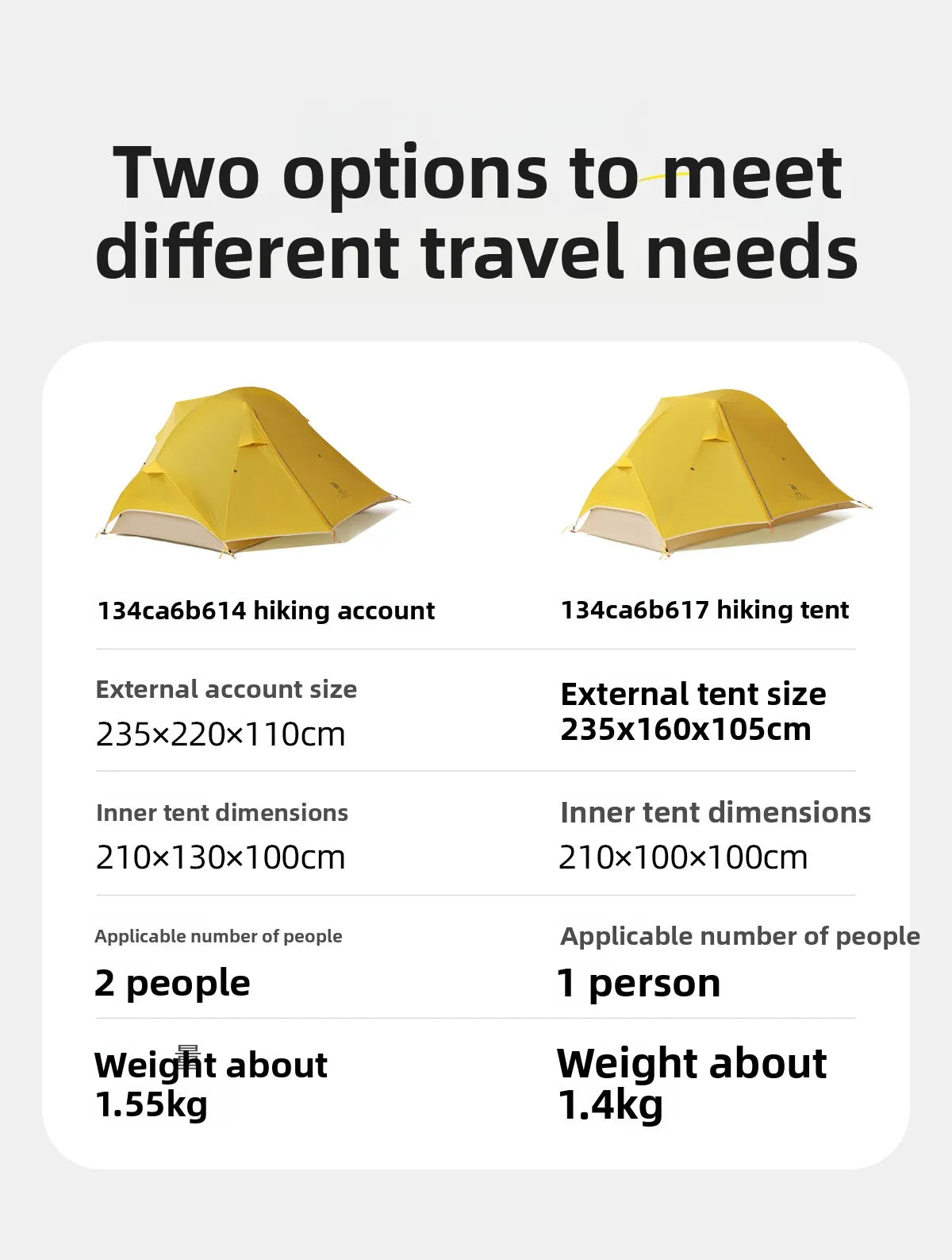 Camel Ultralight Two Person Tent for Travel Waterproof Outdoor Camping