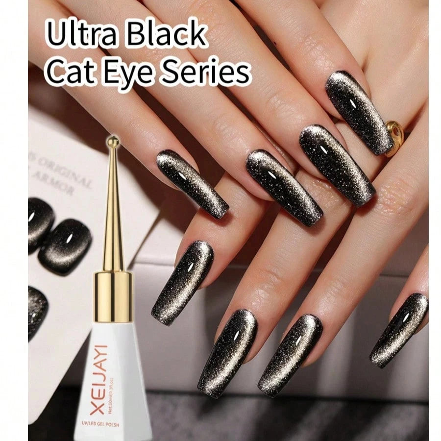 Cat Eye Magnetic Holographic Gel Nail Polish Shine Finish