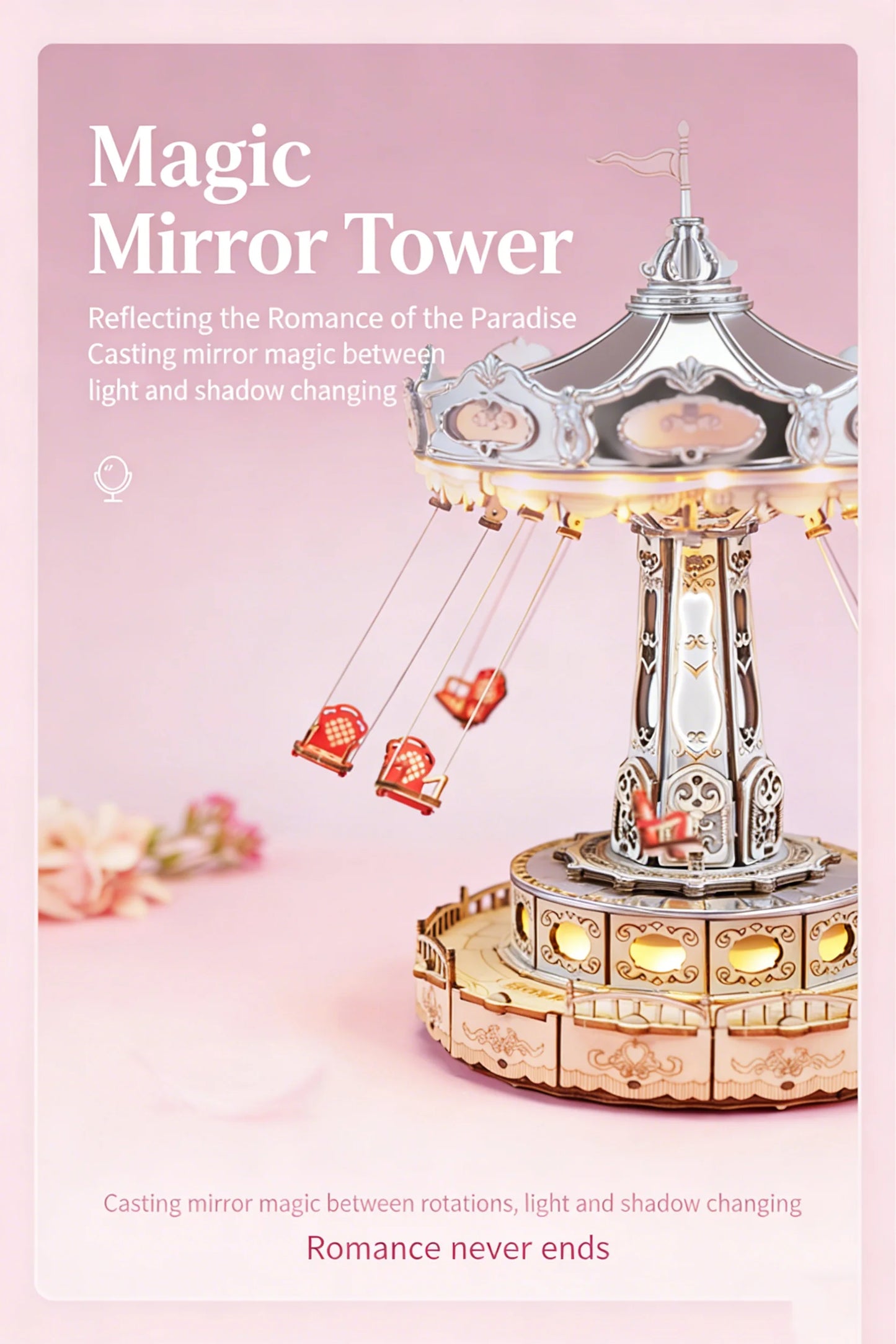 DIY Rotating Swing Ride Music Box With LED Lights Puzzle