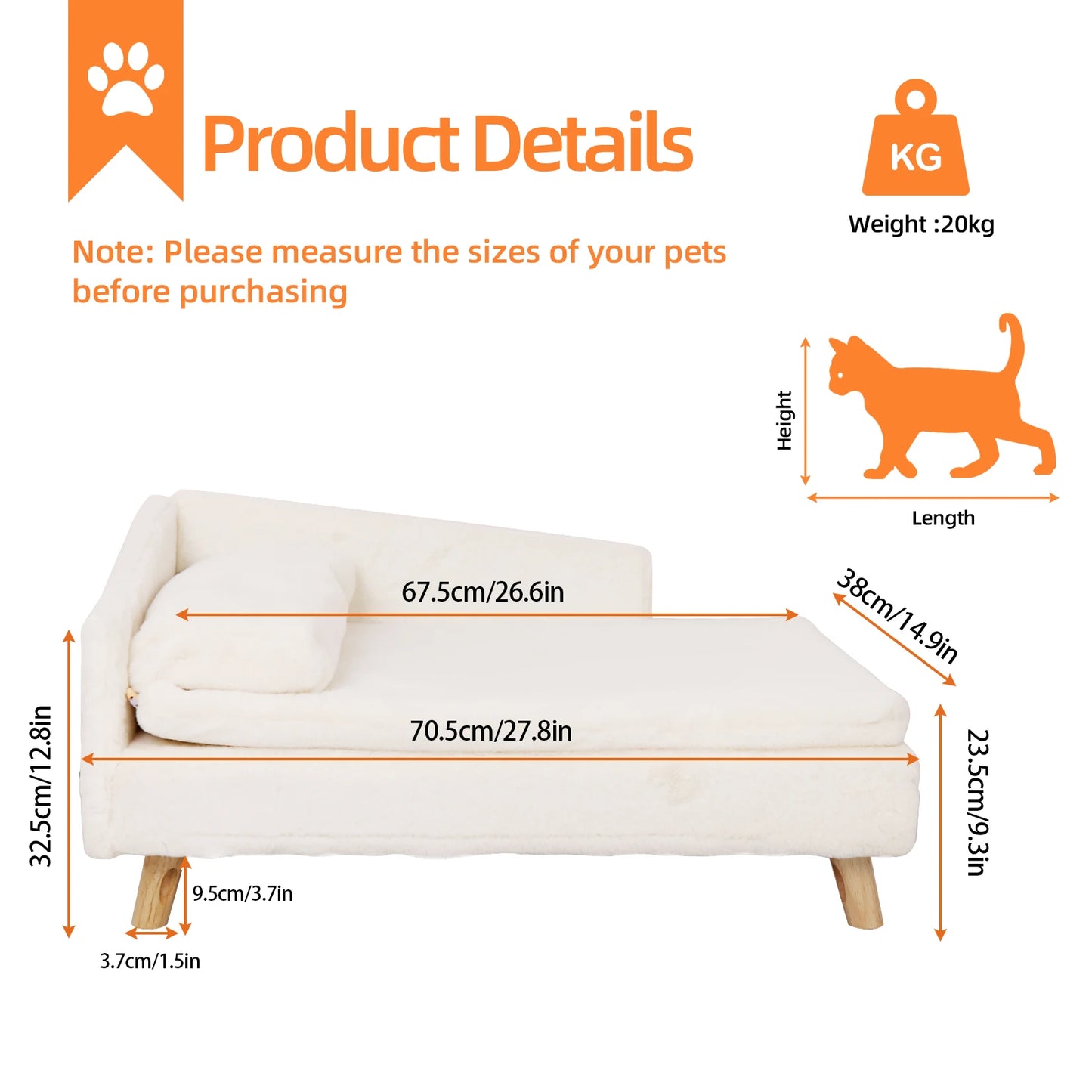 Bingopaw Nordic Elevated Pet Bed With Waterproof Cozy Pad Small 44 Lbs Large 55 Lbs Indoor Comfort
