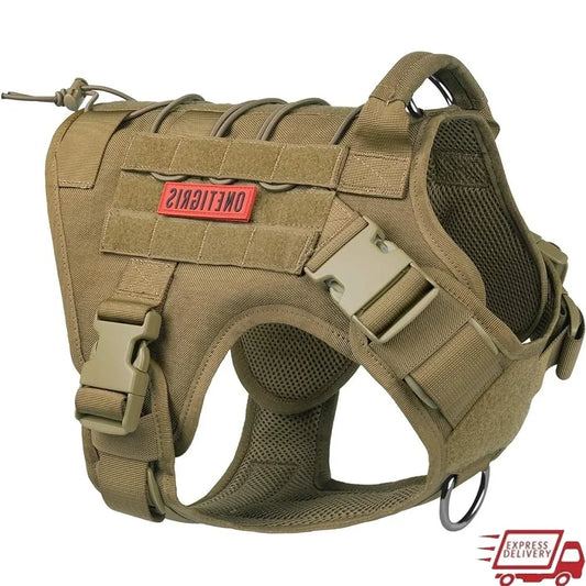 XMSJ Tactical Dog Harness Patrol Vest With Quick Release Buckles