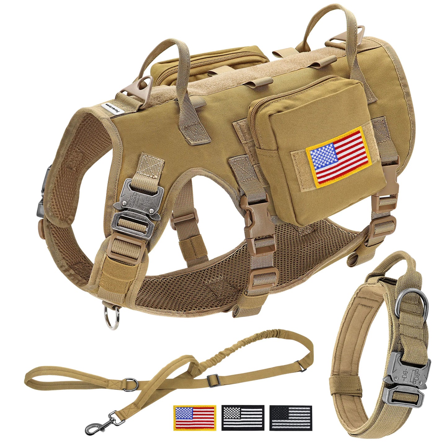 PET ARTIST Military Tactical Dog Harness And Leash Set