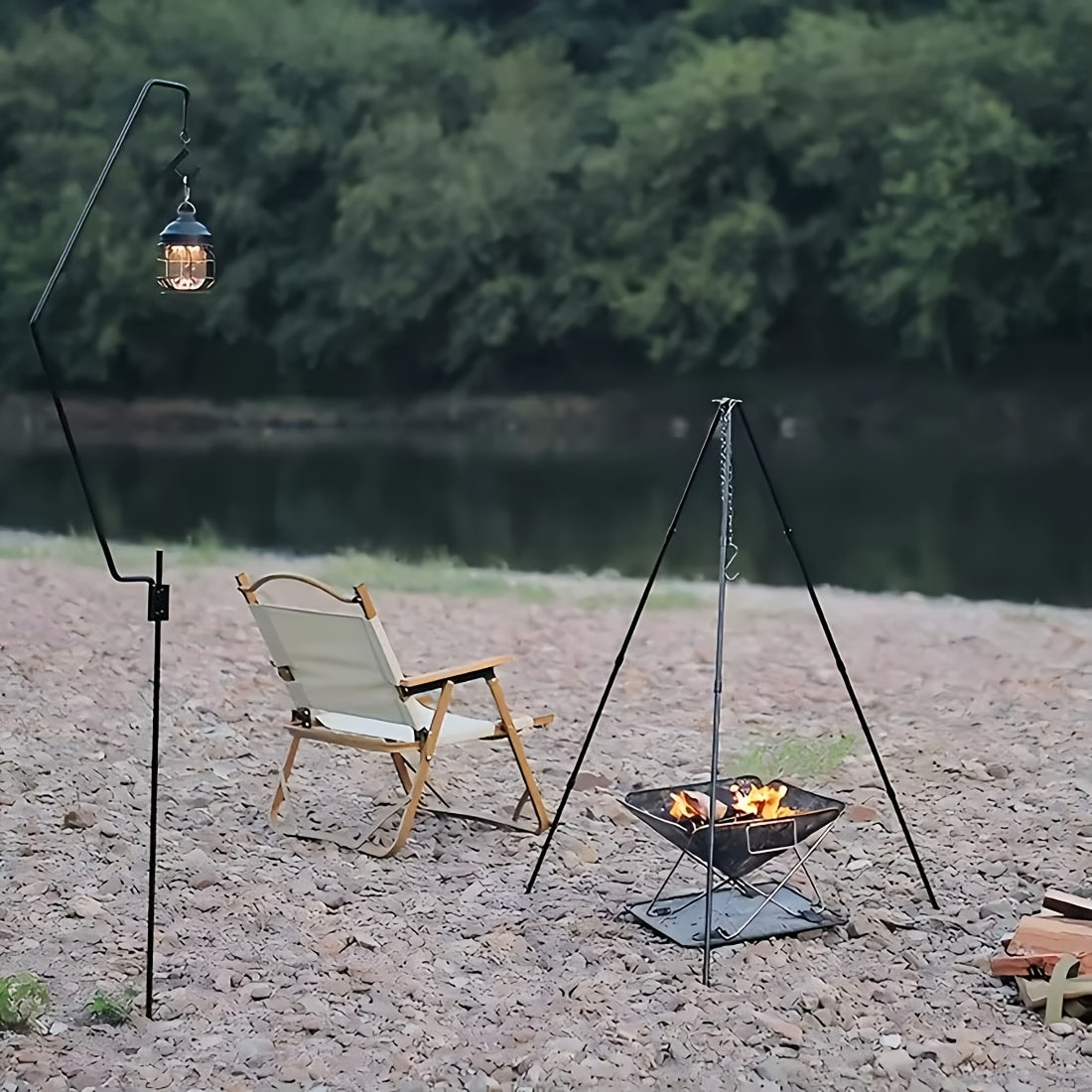 Stainless Steel Campfire Tripod For Outdoor Cooking And Dutch Oven